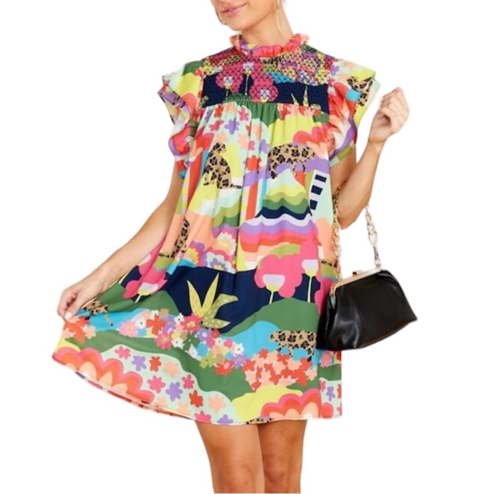 Crosby by Mollie Burch Quinn Dress in Sri Lanka Print Size Large